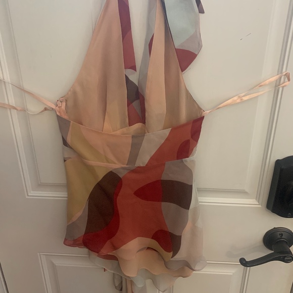 BCBG multicolor chiffon halter top NEW! - Picture 4 of 5